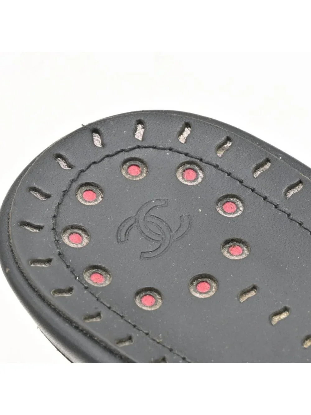 Chanel Mules Black Silver CC Logo